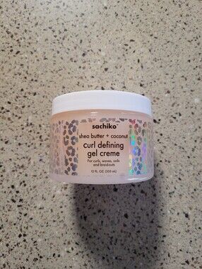 Sachiko Shea Butter& Coconut Curl Defining Gel Creme 12 oz Curly Wavy Coily Hair